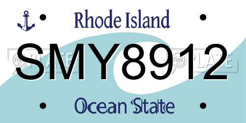 SMY8912 Rhode Island License Plate