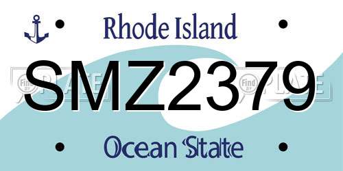 SMZ2379 Rhode Island License Plate