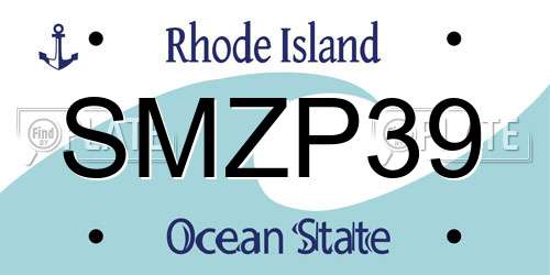 SMZP39 Rhode Island License Plate