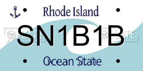 SN1B1B Rhode Island License Plate