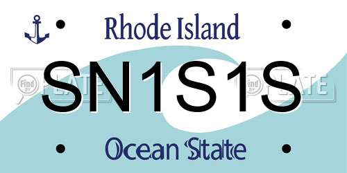 SN1S1S Rhode Island License Plate