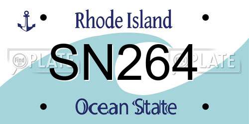 SN264 Rhode Island License Plate