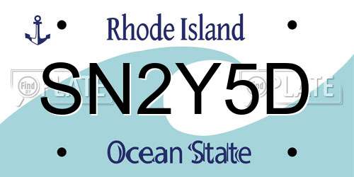 SN2Y5D Rhode Island License Plate