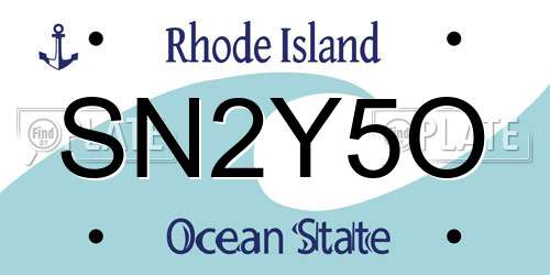 SN2Y5O Rhode Island License Plate