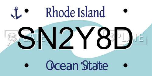 SN2Y8D Rhode Island License Plate