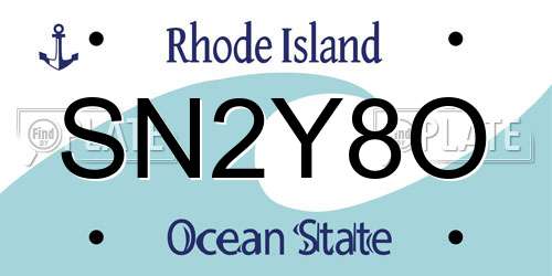 SN2Y8O Rhode Island License Plate