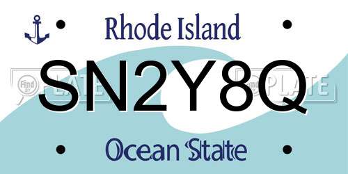 SN2Y8Q Rhode Island License Plate