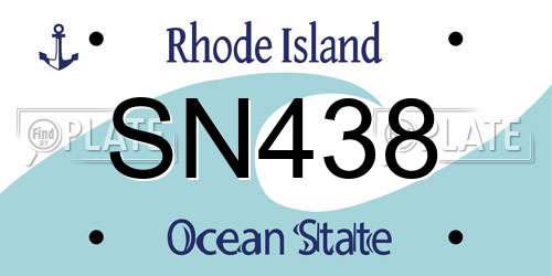 SN438 Rhode Island License Plate