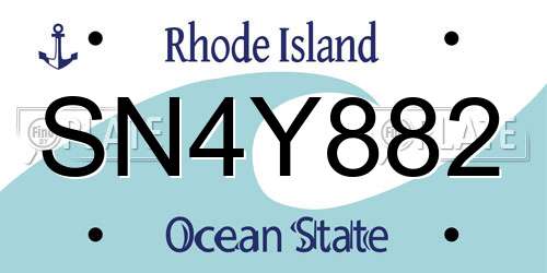 SN4Y882 Rhode Island License Plate