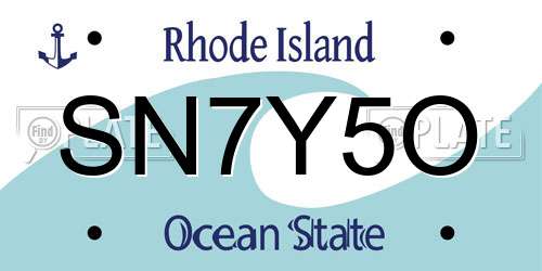 SN7Y5O Rhode Island License Plate