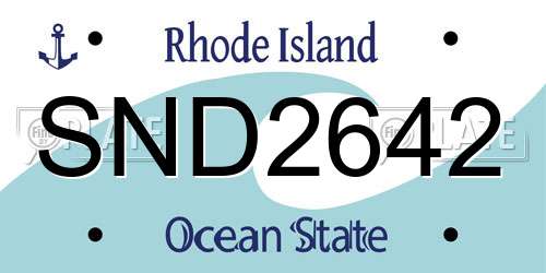 SND2642 Rhode Island License Plate