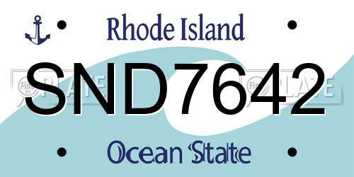 SND7642 Rhode Island License Plate