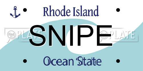 SNIPE Rhode Island License Plate