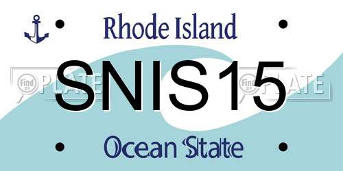 SNIS15 Rhode Island License Plate