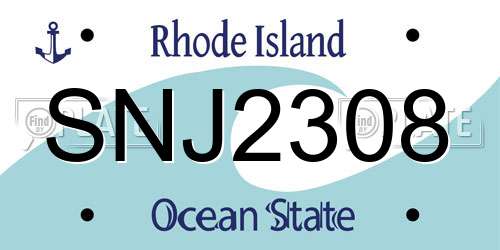 SNJ2308 Rhode Island License Plate