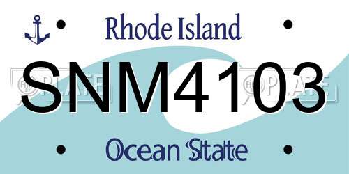 SNM4103 Rhode Island License Plate