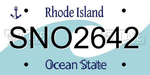 SNO2642 Rhode Island License Plate
