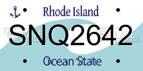 SNQ2642 Rhode Island License Plate