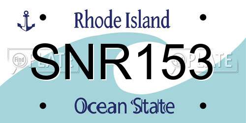 SNR153 Rhode Island License Plate