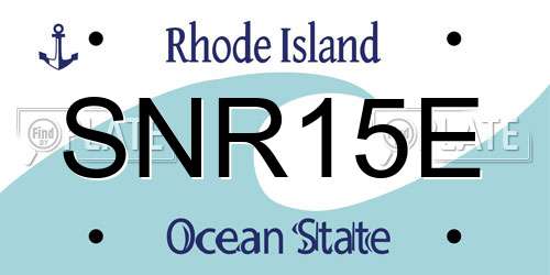 SNR15E Rhode Island License Plate