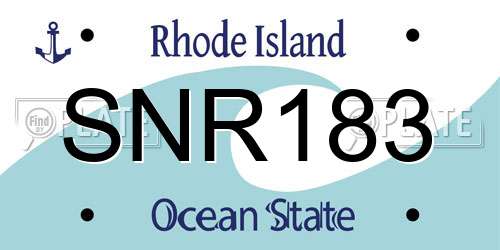 SNR183 Rhode Island License Plate