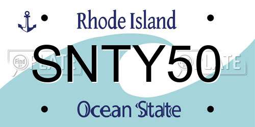 SNTY50 Rhode Island License Plate