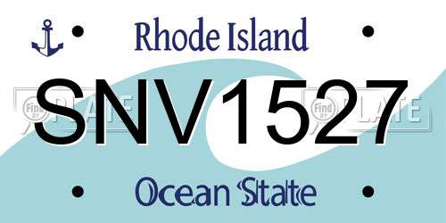 SNV1527 Rhode Island License Plate