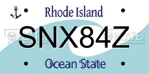SNX84Z Rhode Island License Plate