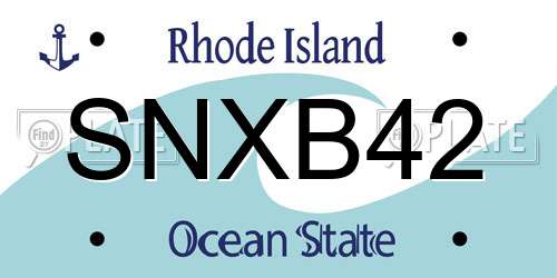 SNXB42 Rhode Island License Plate