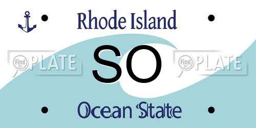 SO Rhode Island License Plate