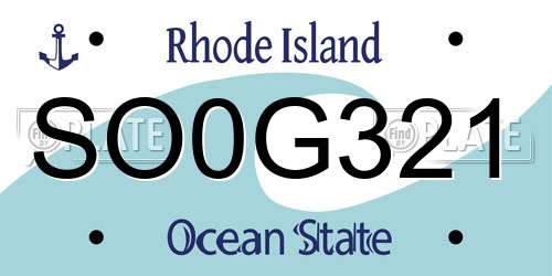 SO0G321 Rhode Island License Plate