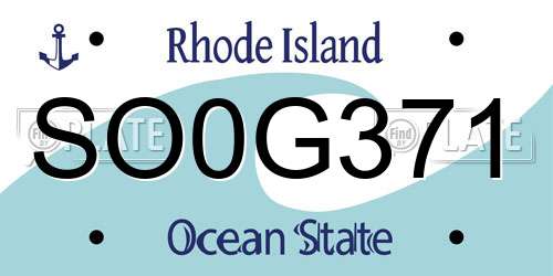 SO0G371 Rhode Island License Plate