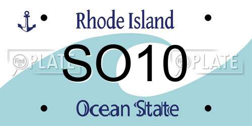 SO10 Rhode Island License Plate