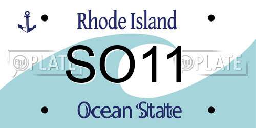 SO11 Rhode Island License Plate