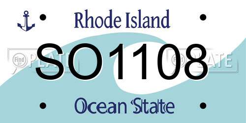 SO1108 Rhode Island License Plate