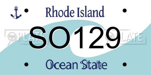 SO129 Rhode Island License Plate