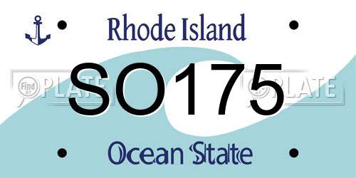 SO175 Rhode Island License Plate