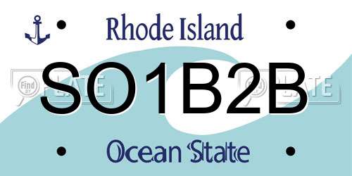 SO1B2B Rhode Island License Plate