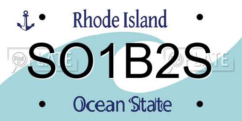 SO1B2S Rhode Island License Plate