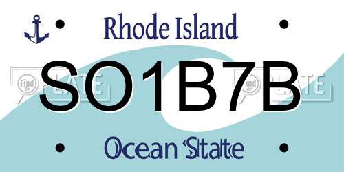 SO1B7B Rhode Island License Plate