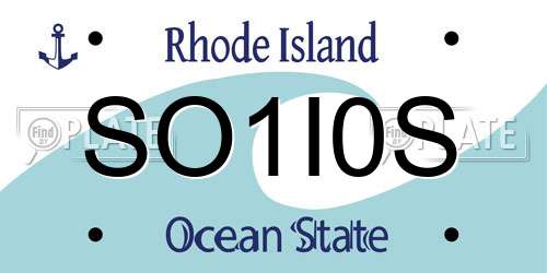 SO1I0S Rhode Island License Plate
