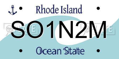 SO1N2M Rhode Island License Plate