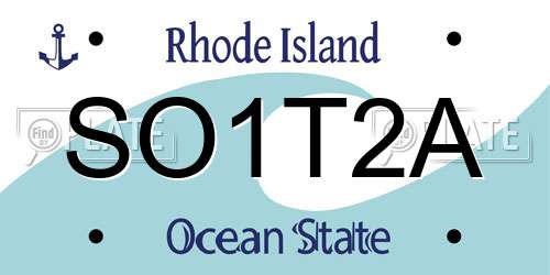 SO1T2A Rhode Island License Plate