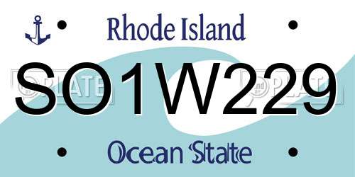 SO1W229 Rhode Island License Plate