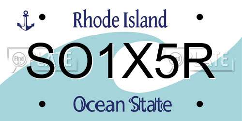 SO1X5R Rhode Island License Plate
