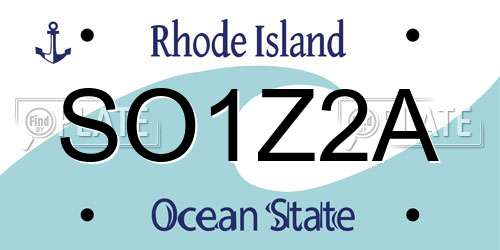 SO1Z2A Rhode Island License Plate