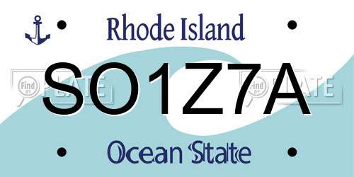 SO1Z7A Rhode Island License Plate