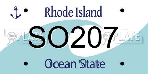 SO207 Rhode Island License Plate