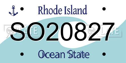 SO20827 Rhode Island License Plate