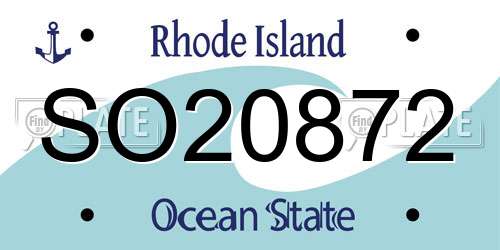 SO20872 Rhode Island License Plate
